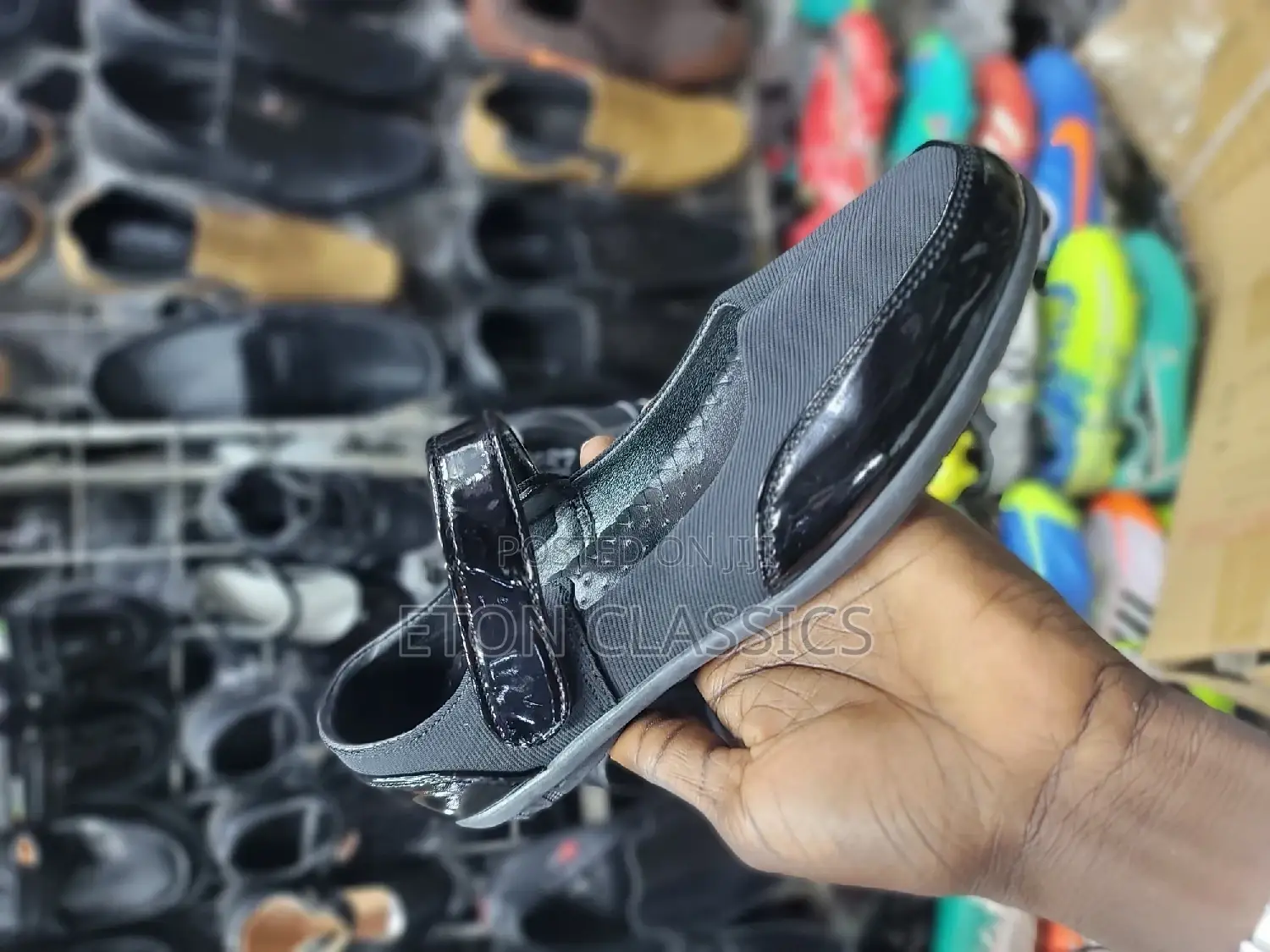 Original Girls School Black Shoes With Open Top