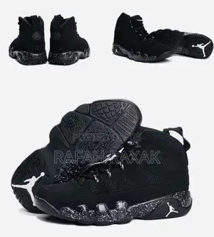 Original Black Air Jordan 9 Retro Doted Sole Sneakers