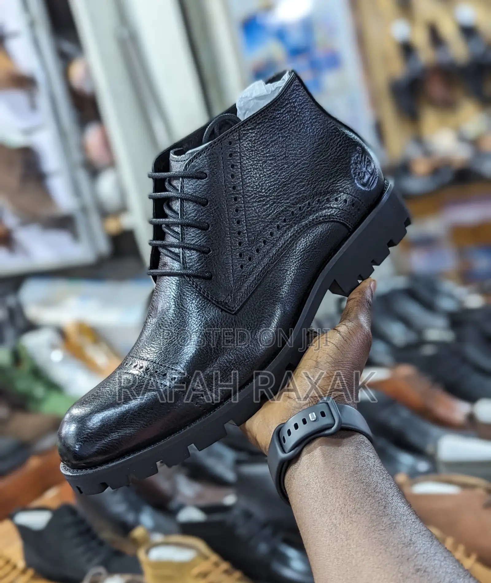 Original Black Timberland Lace Up Ankle Leather Boots