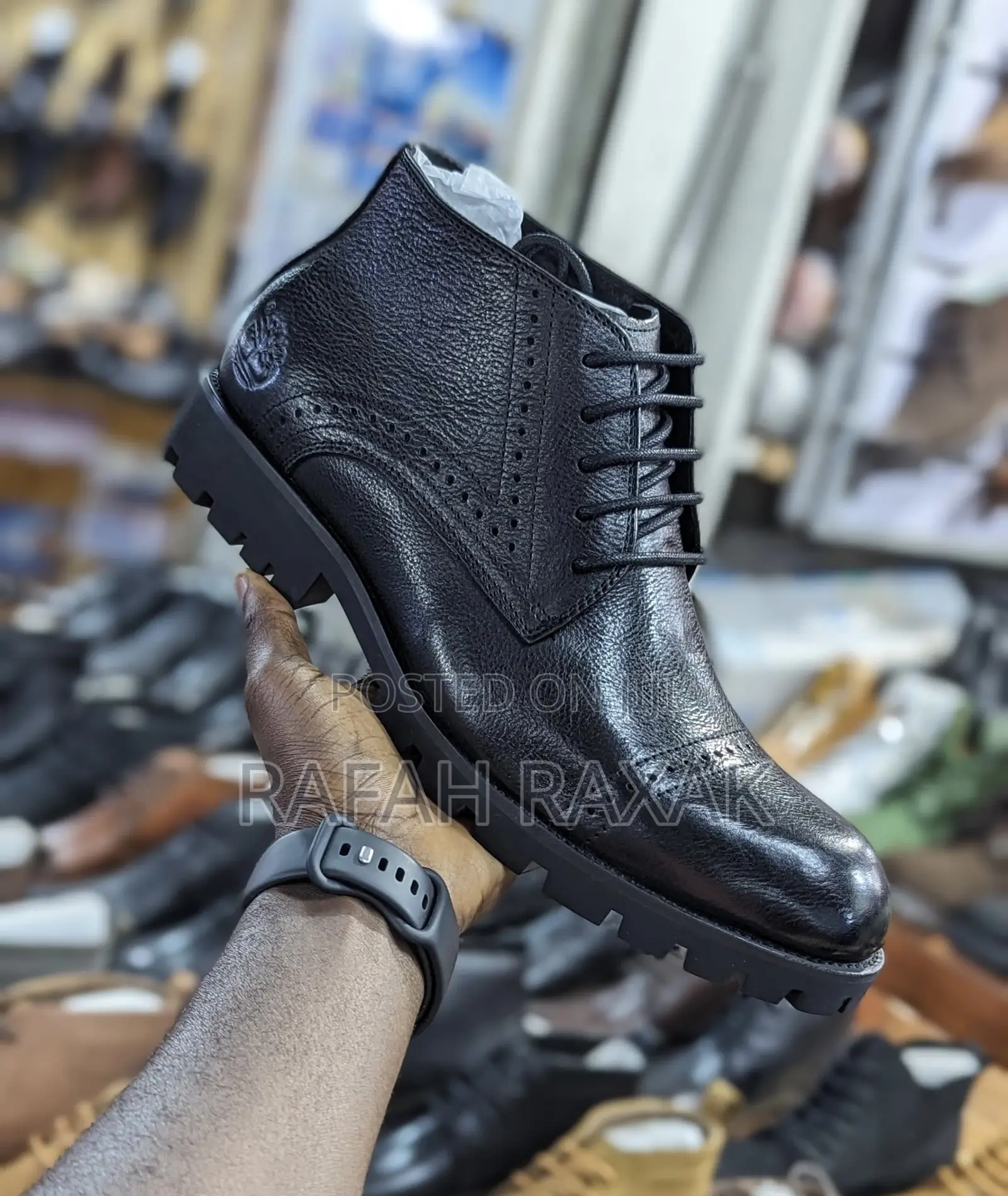 Original Black Timberland Lace Up Ankle Leather Boots