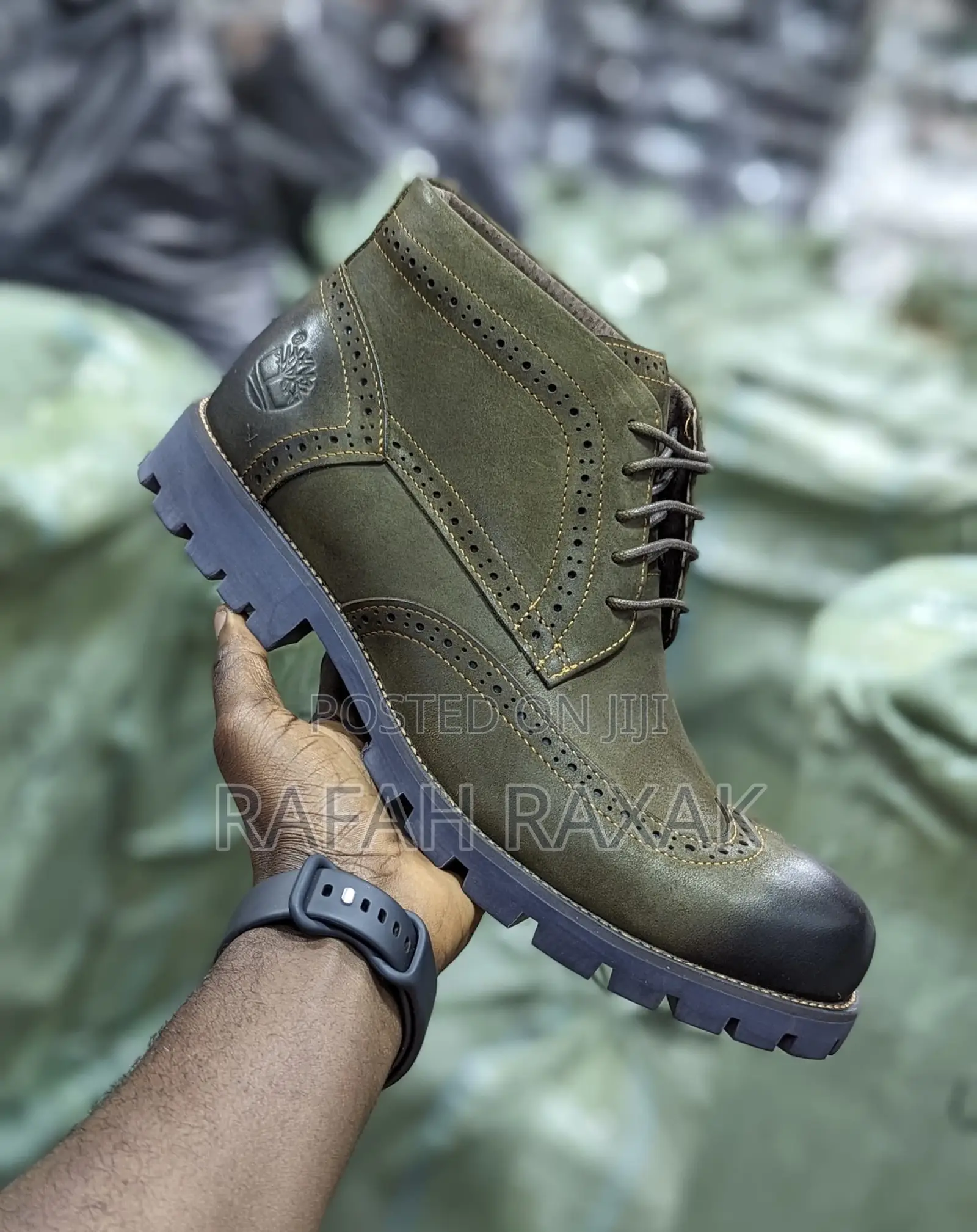 Original Army Green Timberland Oxford Ankle Boots