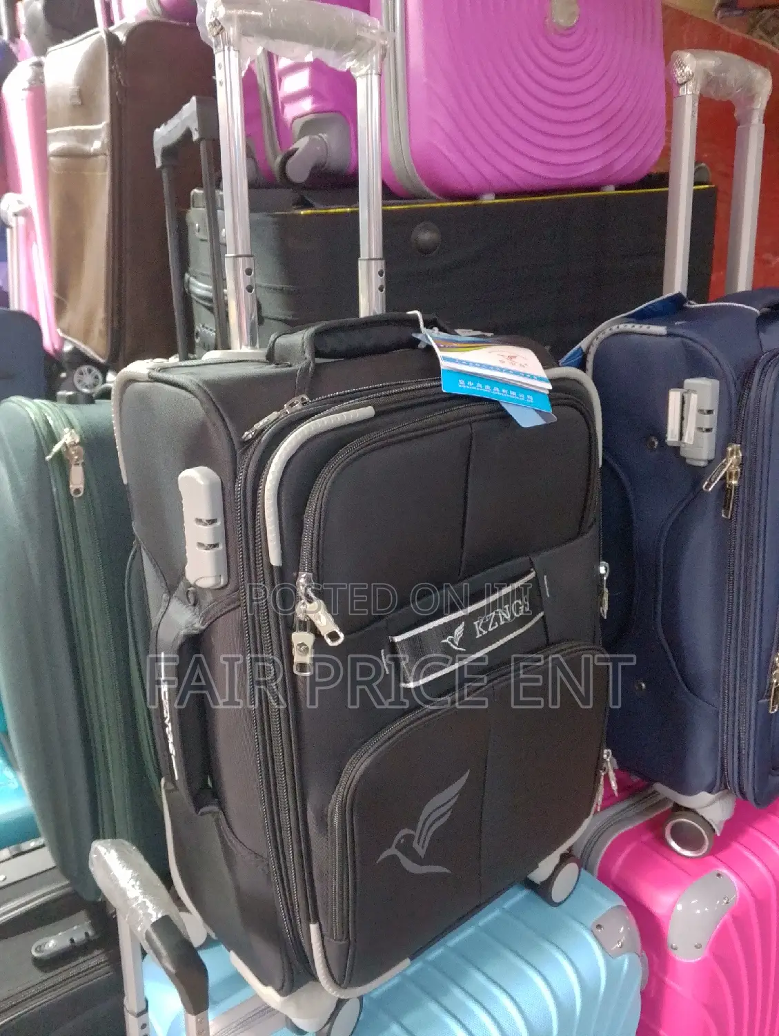 Original Vip Cloth Suitcase by KZINGS. Small.( Black)