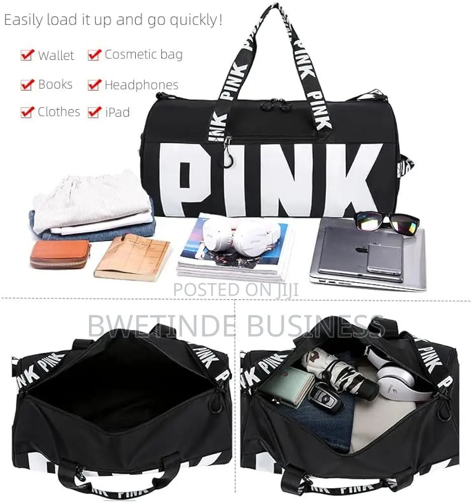Duffle Bag Carryon for Swim/Fitness/Yoga/Weekender (Black)