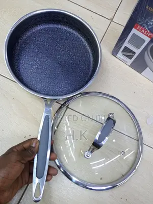 24cm Haevy Duty Stainless Steel Frying Pan With Glass Cover