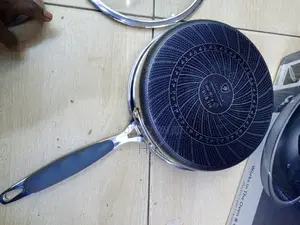 24cm Haevy Duty Stainless Steel Frying Pan With Glass Cover