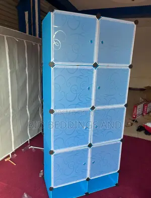 Plastic Wardrobe With Two Columns and Shoe Racks