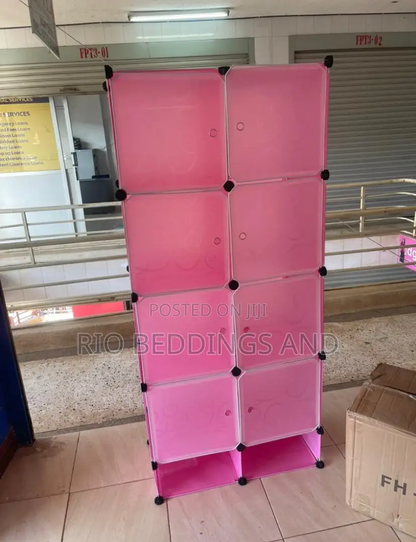 Plastic Wardrobe With Two Columns and Shoe Racks