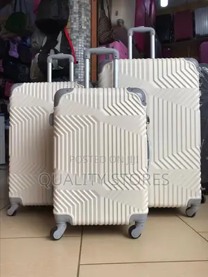 Plastic Suitcases Set Cream