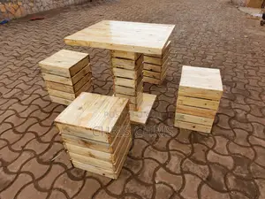 Pallet Stools and Table for Bar or Restaurant or Garden
