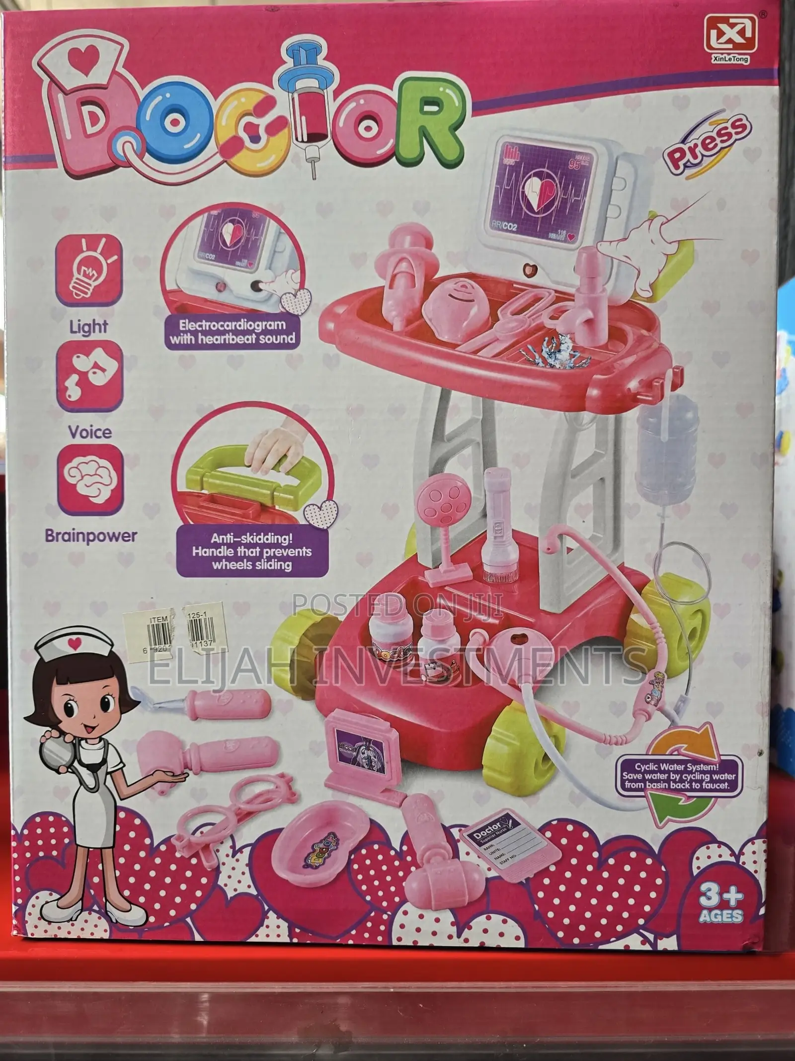 Plastic Doctor Trolley Medical Tools Playset