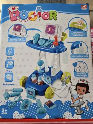 Plastic Doctor Trolley Medical Tools Playset