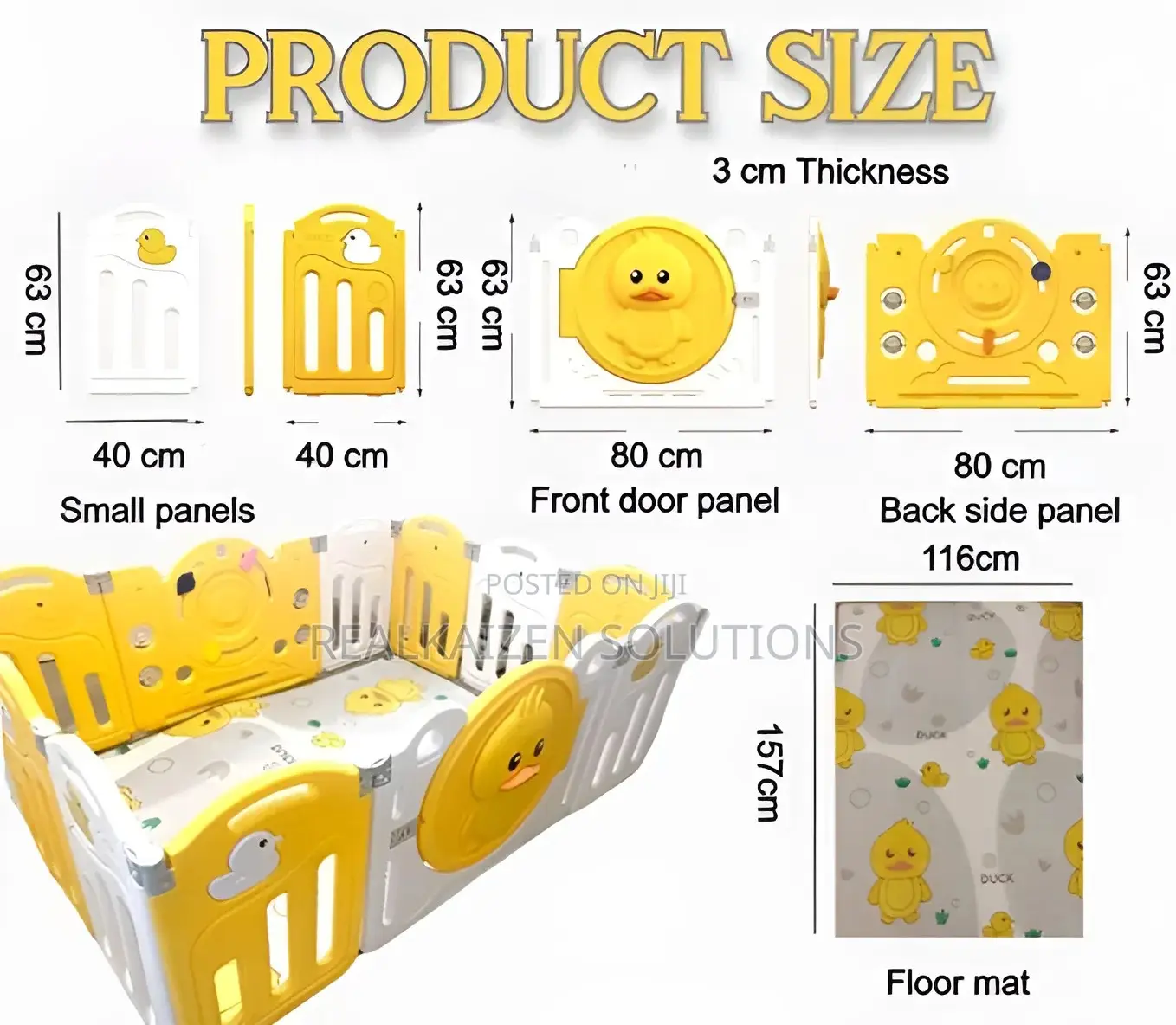 16 Panel Playpen House For Babies Kids With Mat And Balls