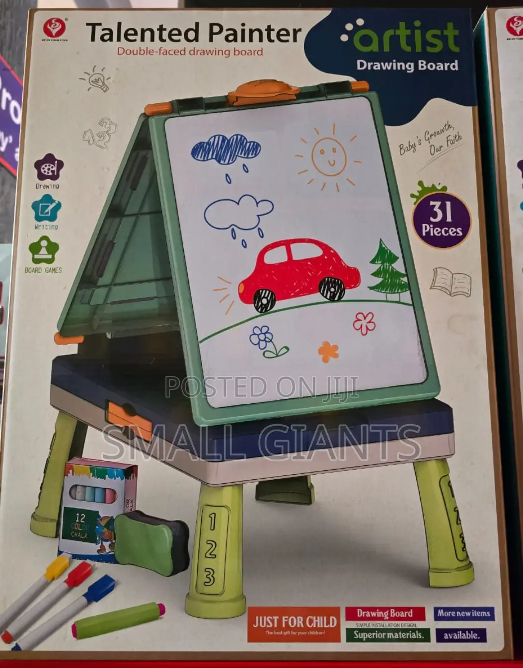 2 in 1 Double Side Easel Black and White Board for Kids