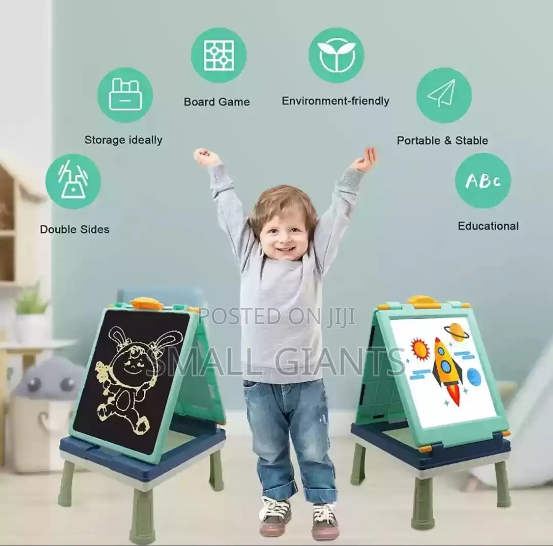 2 in 1 Double Side Easel Black and White Board for Kids