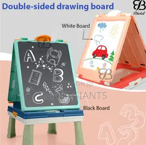 2 in 1 Double Side Easel Black and White Board for Kids