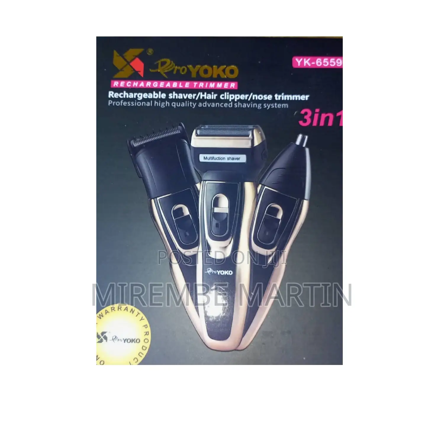 Pro Yoko 3in1 Rechargeable Hair Clipper Shaver.
