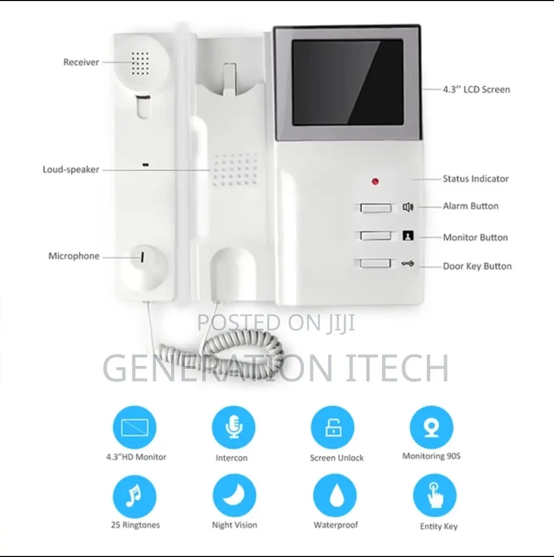 Video Door Phone 2 Way Waterproof With IR Camera