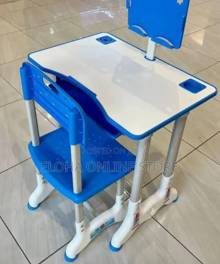 New Kids Learning Desk and Chair Set With Tablet Holder