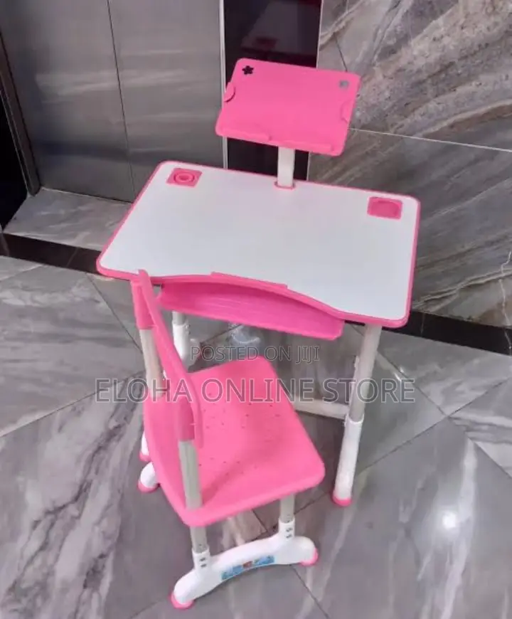 New Kids Learning Desk and Chair Set With Tablet Holder