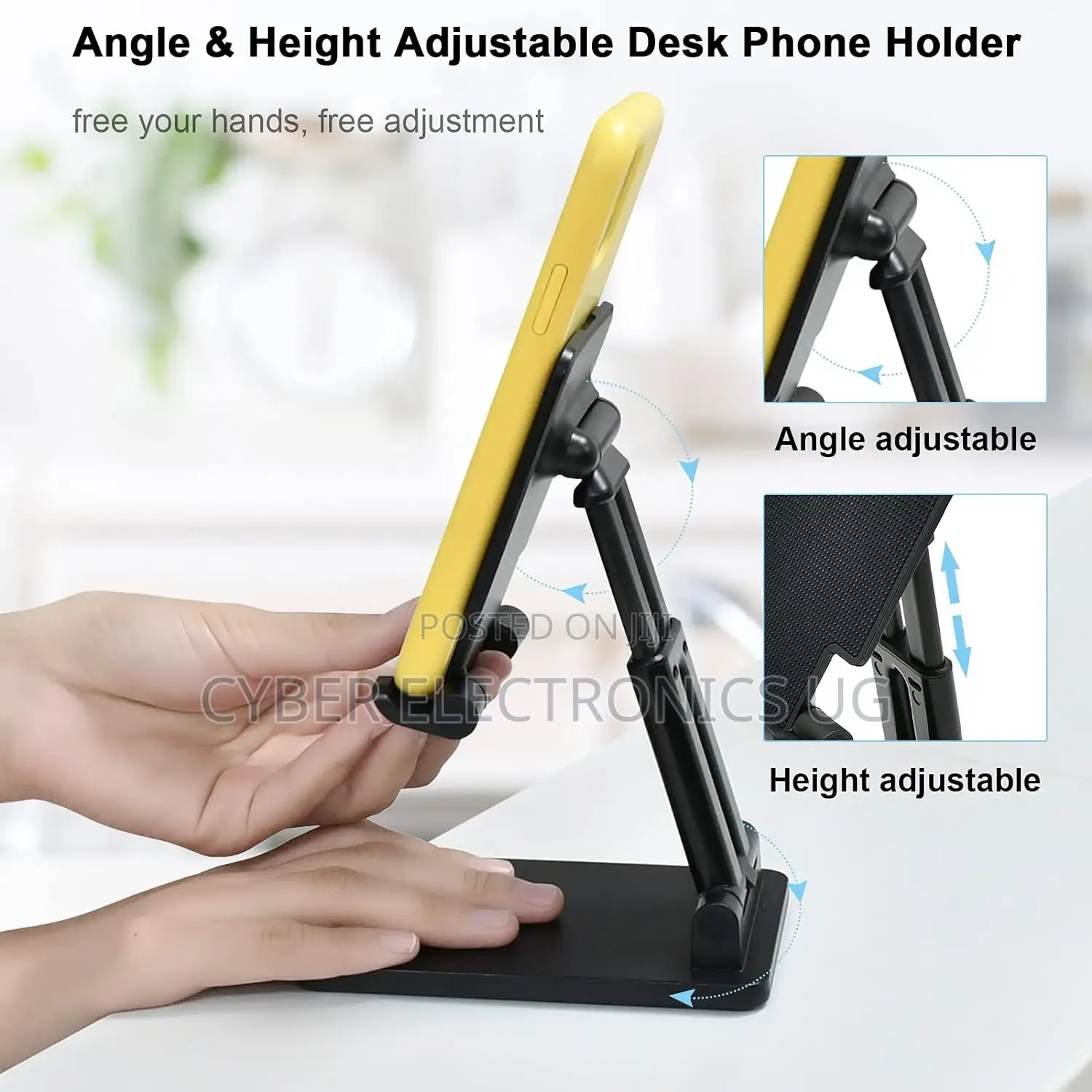 Foldable Phone Stand for Desk Adjustable Angle Height Holder