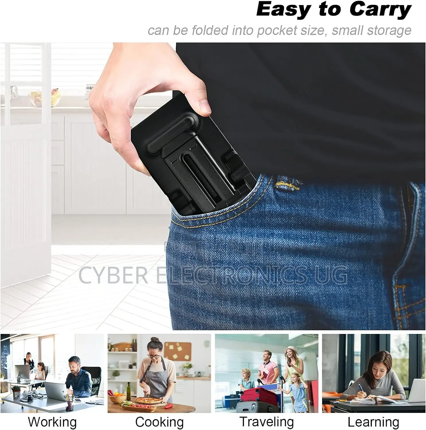 Foldable Phone Stand for Desk Adjustable Angle Height Holder