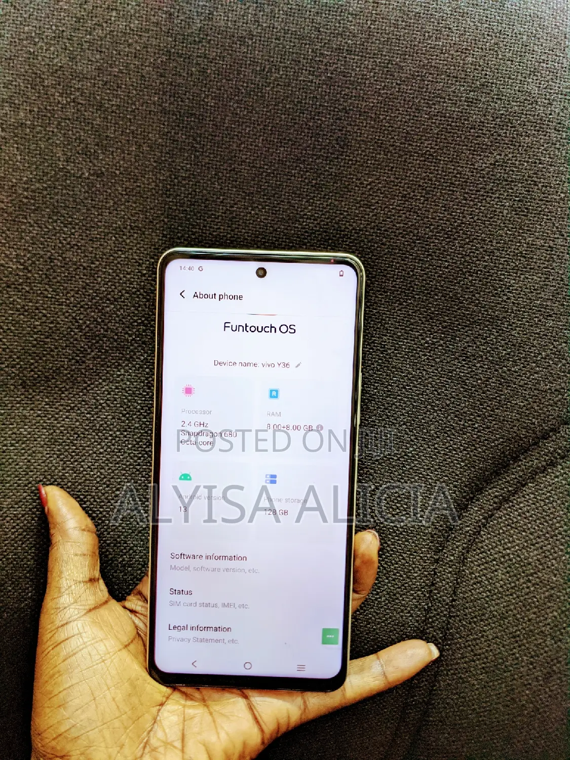 Vivo Y36 128 GB Gold