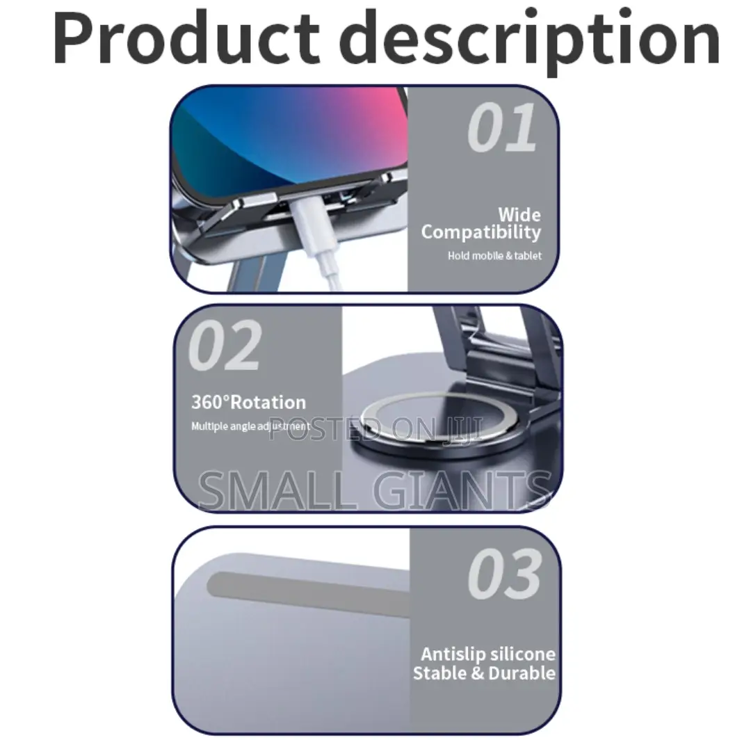 360° Rotation Stable and Anti- Skid Phone Stand