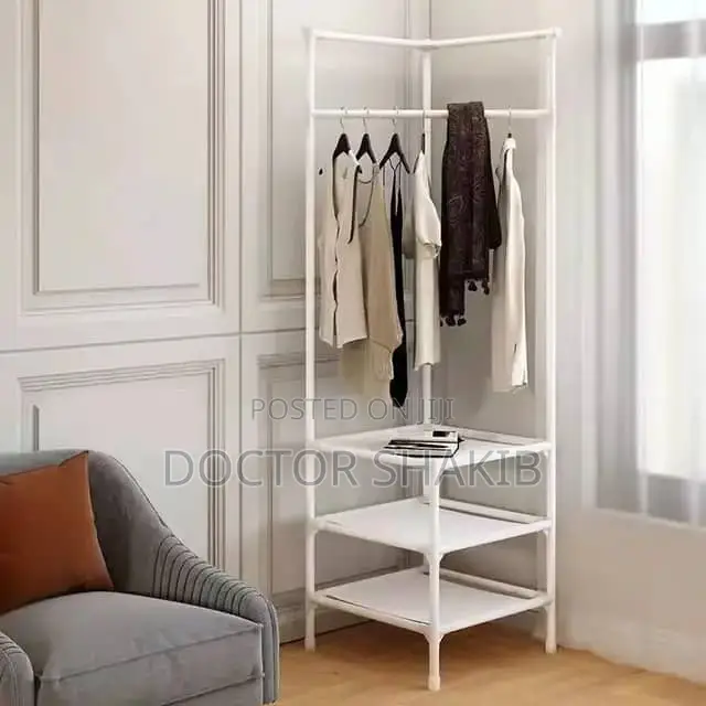 Simple Bedroom Free Standing Stainless Steel Coat Rack