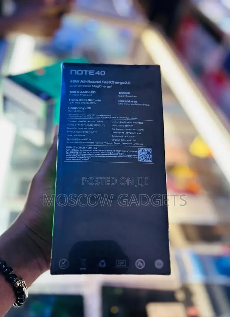 New Infinix Note 40 256 GB Blue