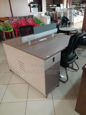 Two Seater Workstation With Inbuilt Safe Without Chairs.