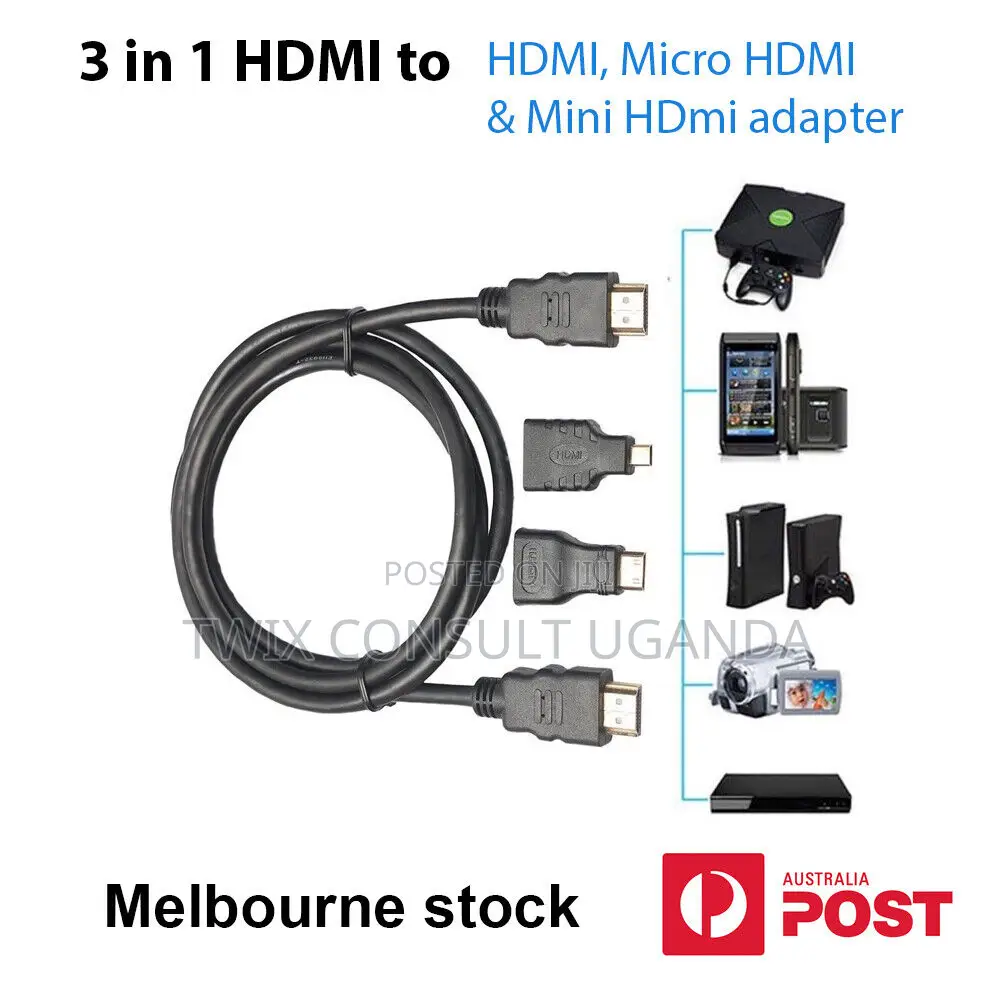 3 in 1 HD 1.5M HDMI to HDMI Cable + Micro HDMI Adaptor + Min