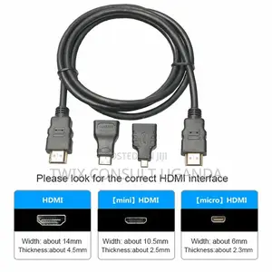 3 in 1 HD 1.5M HDMI to HDMI Cable + Micro HDMI Adaptor + Min