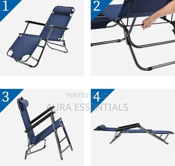 Metal Folding Indoor Outdoor Beach Chair