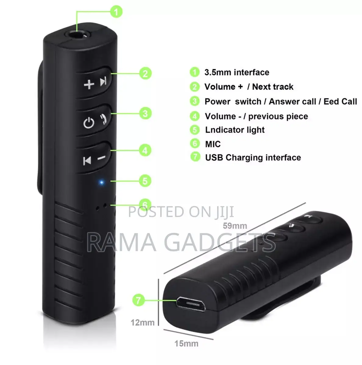 3.5mm Car Bluetooth Receiver Audio Speaker Adapter AUX