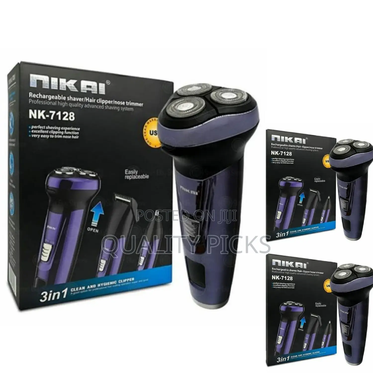 3 in 1 Nikai Rechargeable Hair Clipper
