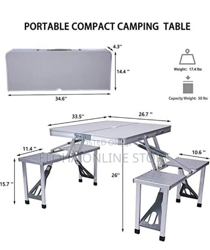 Outdoor Integrated Folding Table And Chair