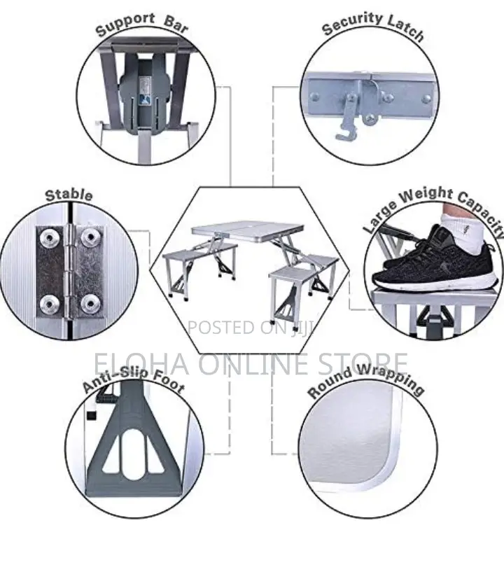 Outdoor Integrated Folding Table And Chair