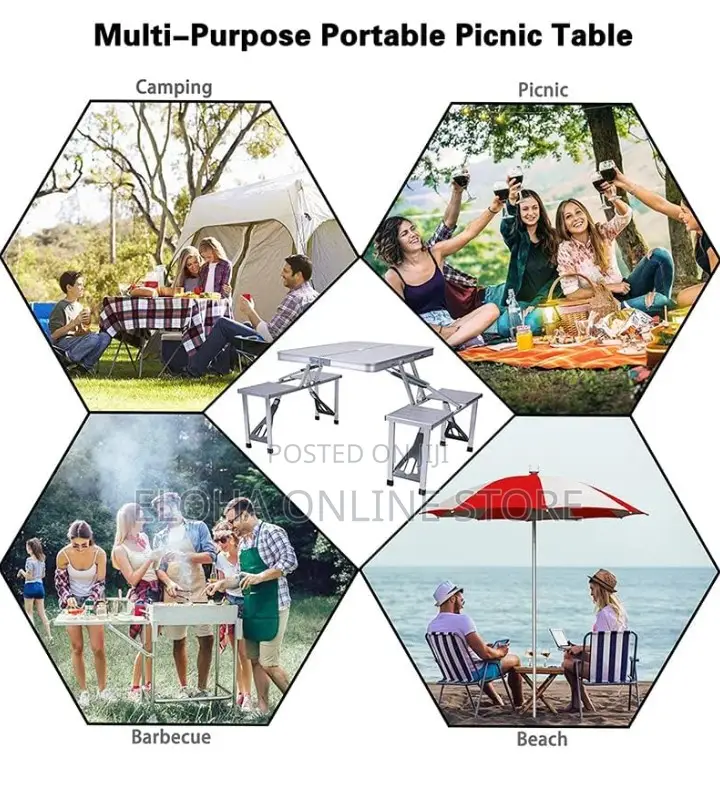 Outdoor Integrated Folding Table And Chair