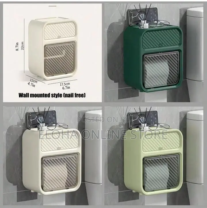 Multifunctional Wall-mounted Tissue Box With Storage Shelf