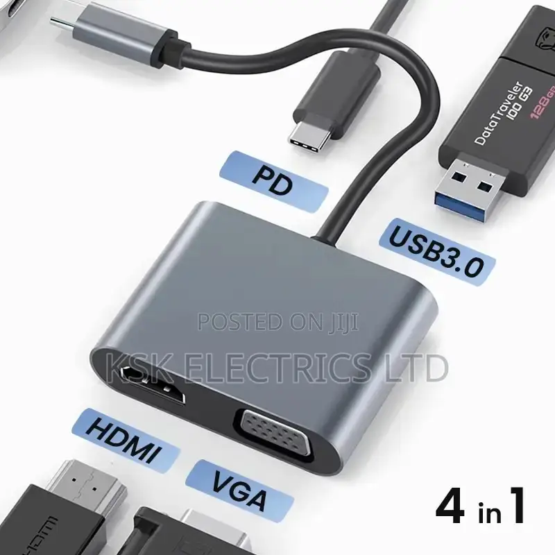 USB C to Vag HDMI Pd Adapter 4 in 1 USB C Hub