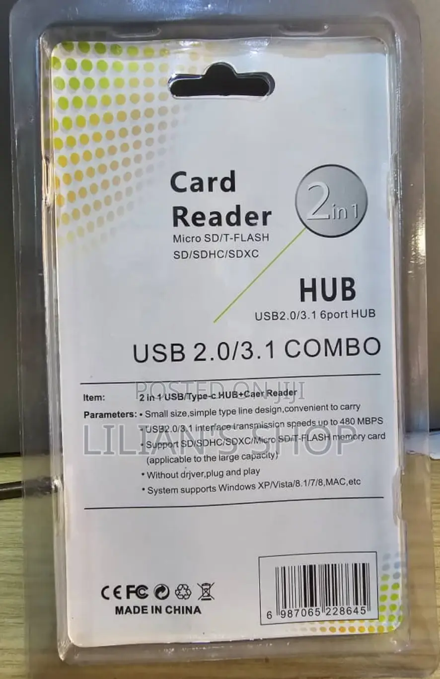 6 Ports High Speed Tf SD Card Reader Combo