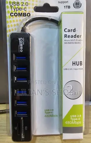 6 Ports High Speed Tf SD Card Reader Combo