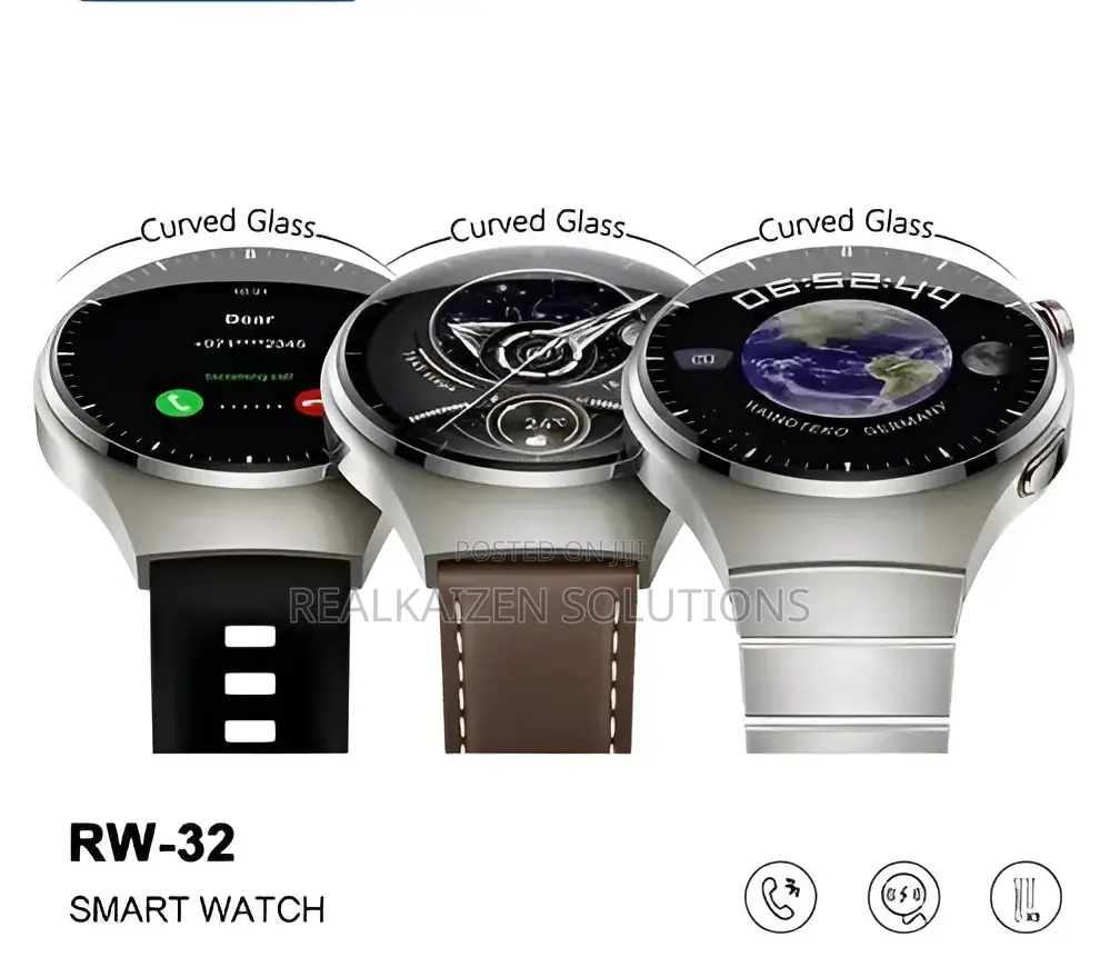 HAINOTEKO Watch 4 Pro Curved Glass 3 Straps Smartwatch