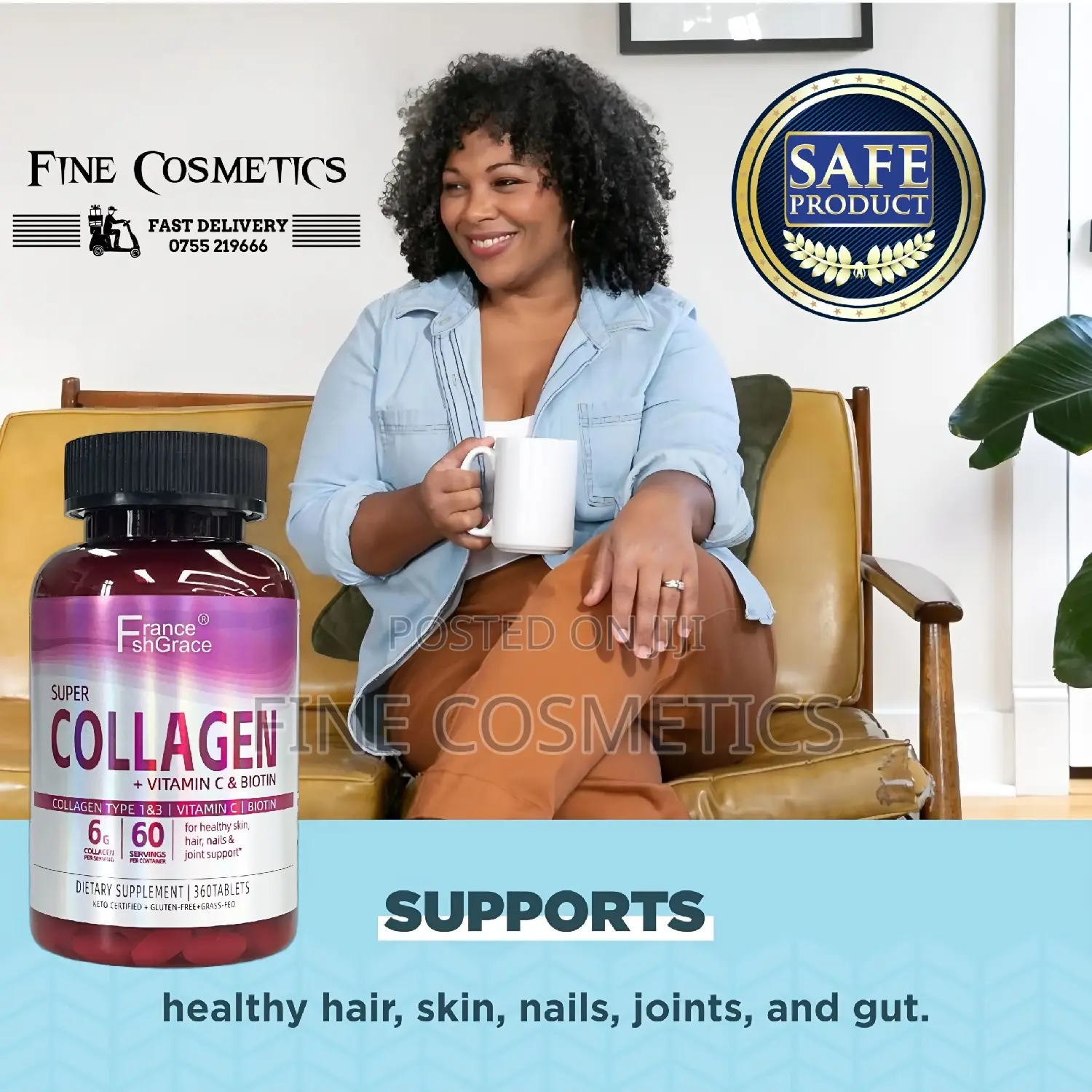 SUPER COLLAGEN + VITAMIN C Pills for Health Skin, Hair+Nails