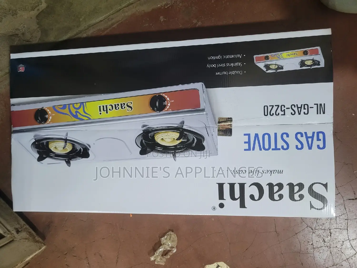 Saarch Gas Stove With Stainless Steel Bass Double