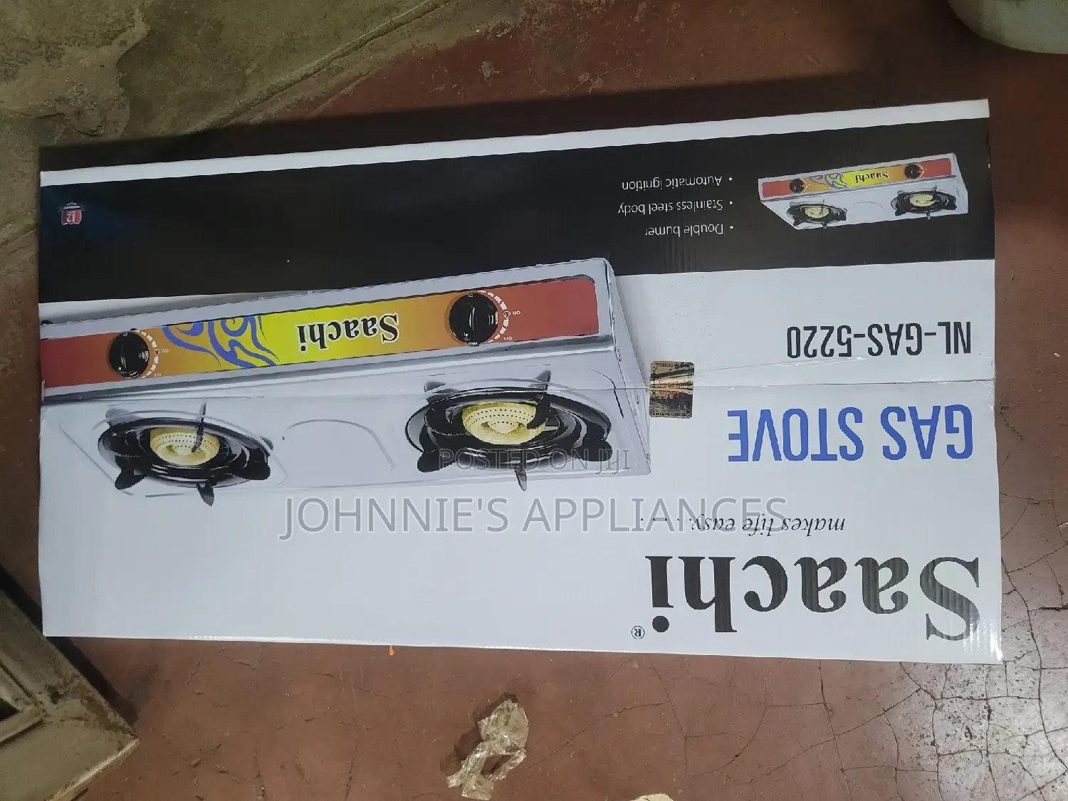 Saarch Gas Stove With Stainless Steel Bass Double