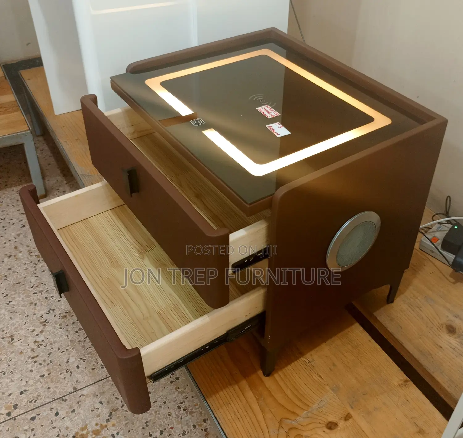 Electric Blue Tooth Bedside Drawer