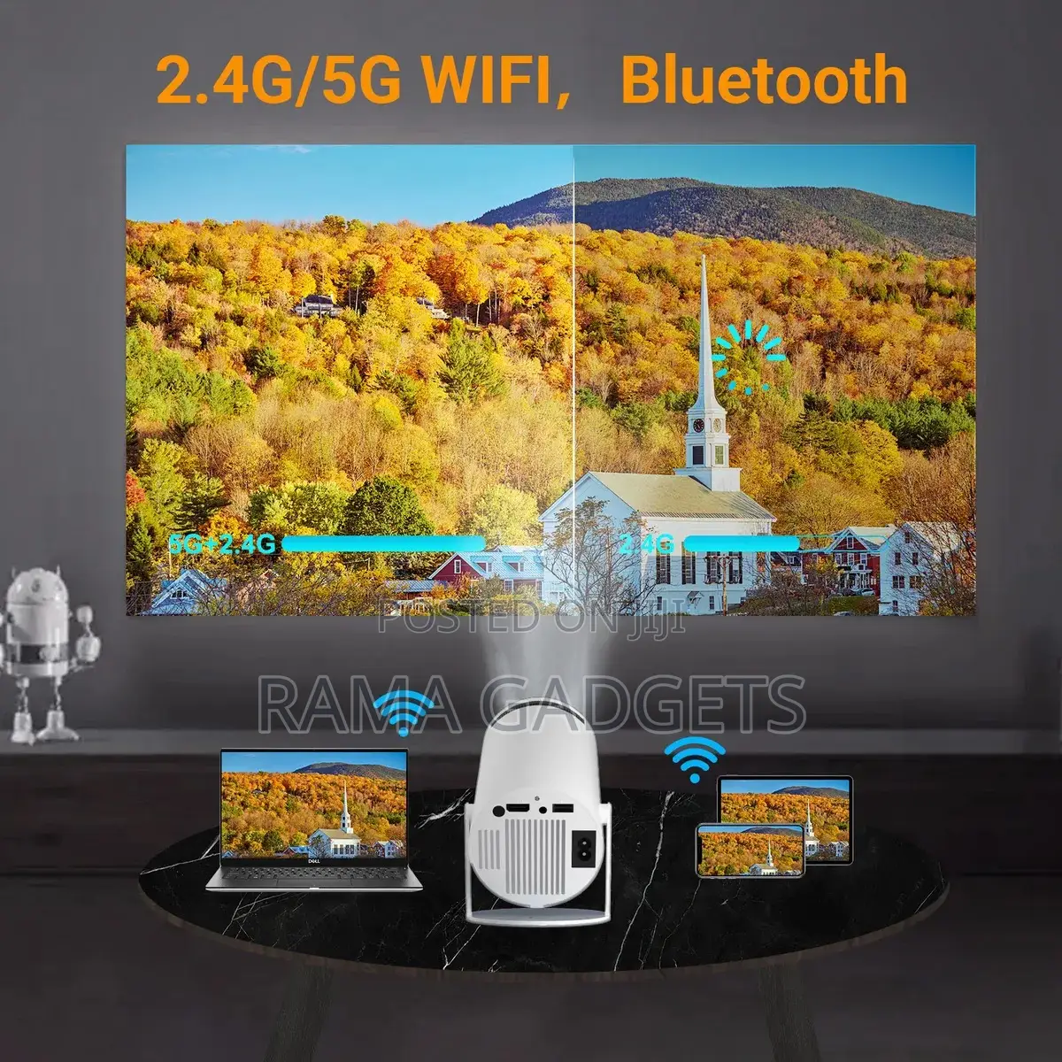 Smart 2 Full HD Projector Wifi Mini HD Projector -White