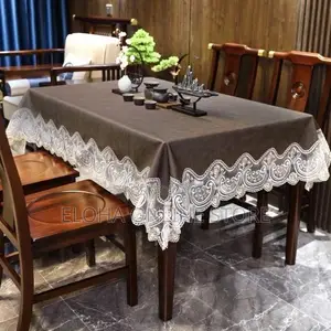 Household Leather Table Mat Lace Edge