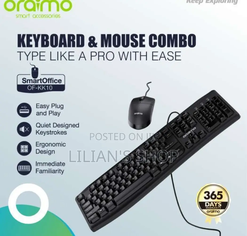 Oraimo Smart Office Keyboard Mouse Combo Quiet Keystrokes